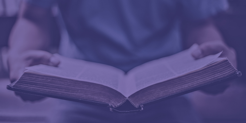 Man holding book